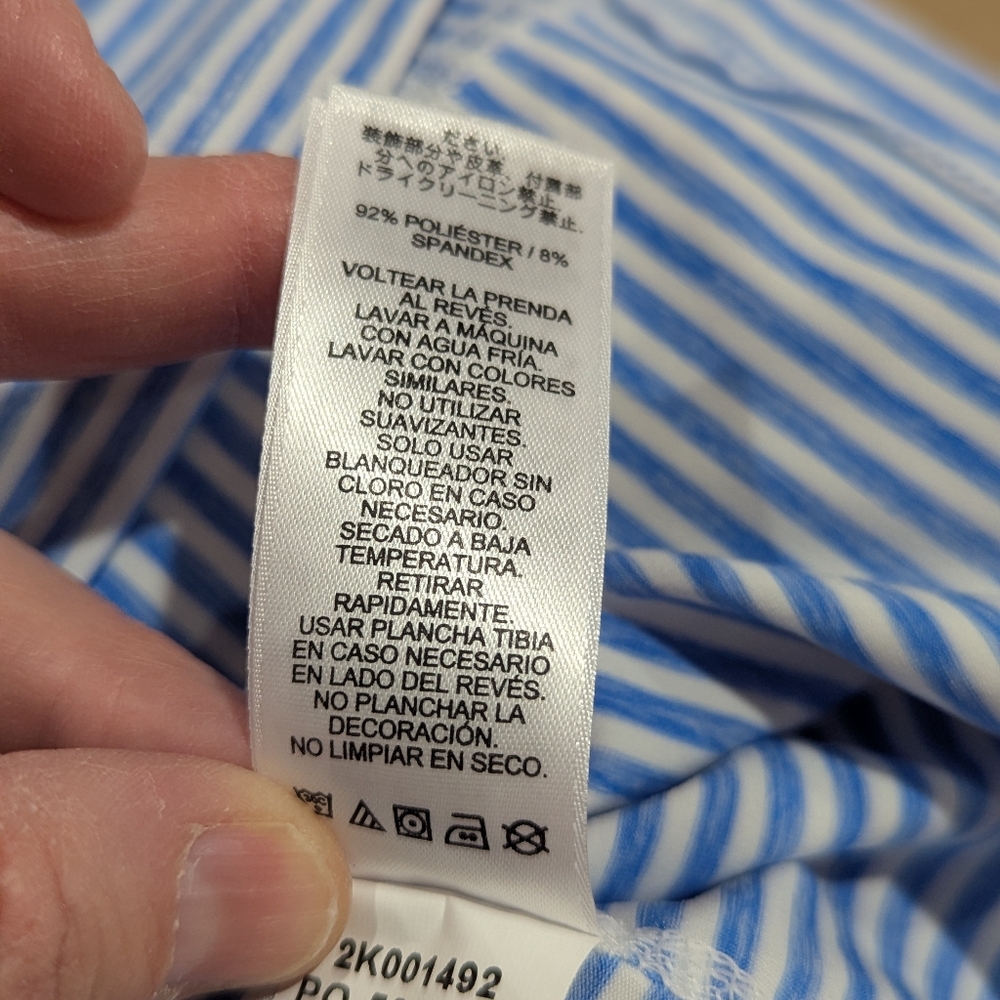 Vineyard Vines Women's Aqua Blue White Stripe Performance 1/4 Zip Top XXS *NWOT - Picture 9 of 15